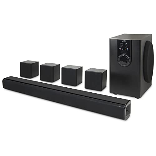 iLive 5.1 Home Theater System with Bluetooth, 6 Surround Speakers, Wall Mountable, includes Remote, Black (IHTB159B)