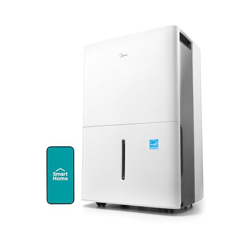 Midea 1,500 Sq. Ft. Energy Star Certified Dehumidifier With Reusable Air Filter 22 Pint - Ideal For Basements, Large & Medium Sized Rooms, And Bathrooms (White)