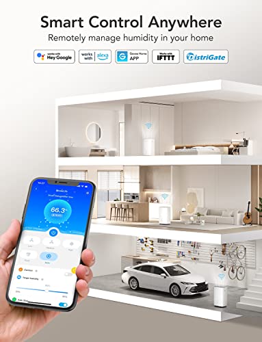 GoveeLife Smart Dehumidifier for Basement 4,500 Sq.Ft, 50 to 109 Pint Auto Humidity Control, Drain Hose, 2.0Gal Bucket, Energy Star Most Efficient H7151, WiFi Dehumidifiers for Large Room