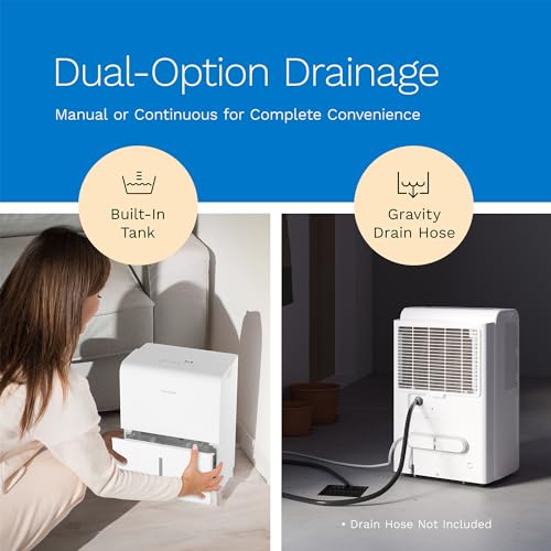 hOmeLabs 1,500 Sq. Ft Energy Star WiFi-Enabled Dehumidifier, Small to Medium Size Rooms - Home, Bedroom, Bathroom - Powerful Moisture Removal - 22 Pint (Previously 30 Pint) HME031001N
