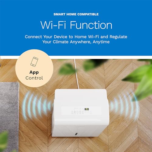 hOmeLabs 1,500 Sq. Ft Energy Star WiFi-Enabled Dehumidifier, Small to Medium Size Rooms - Home, Bedroom, Bathroom - Powerful Moisture Removal - 22 Pint (Previously 30 Pint) HME031001N