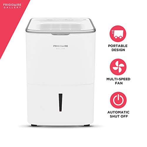 Frigidaire 50-Pint Smart Dehumidifier for Basement, Garage, Attic, 115V, Energy Star Moisture Absorber with Timer, Wi-Fi, App Control and Amazon Alexa & Google Home Compatibility in White