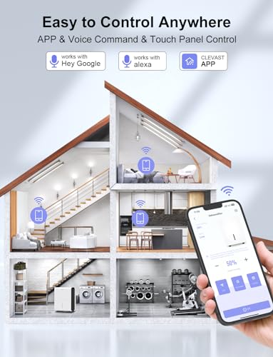 CLEVAST 1,500 Sq. Ft Smart Wi-Fi Dehumidifier with App Energy Star, 22 Pint Dehumidifier with Reusable Air Filter for Basement, Bedrooms, Bathrooms, Living Room, Garage, Works with Alexa