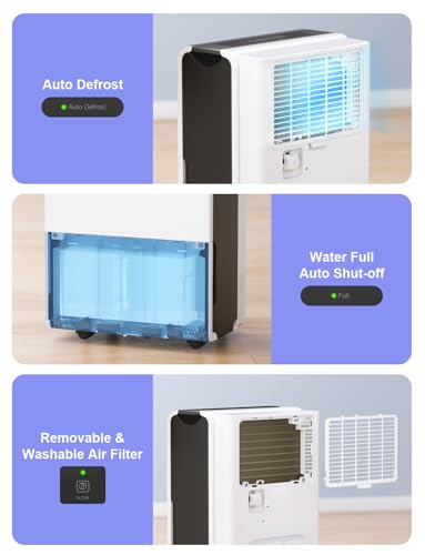 CLEVAST 1,500 Sq. Ft Smart Wi-Fi Dehumidifier with App Energy Star, 22 Pint Dehumidifier with Reusable Air Filter for Basement, Bedrooms, Bathrooms, Living Room, Garage, Works with Alexa