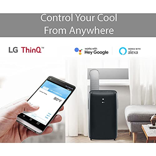 LG 8,000 BTU Smart Portable Air Conditioner, 115V, Cools 350 Sq.Ft. (14' x 25' Room Size), Portable Air Conditioner for Home with Voice Control, Works ThinQ, Amazon Alexa, and Hey Google