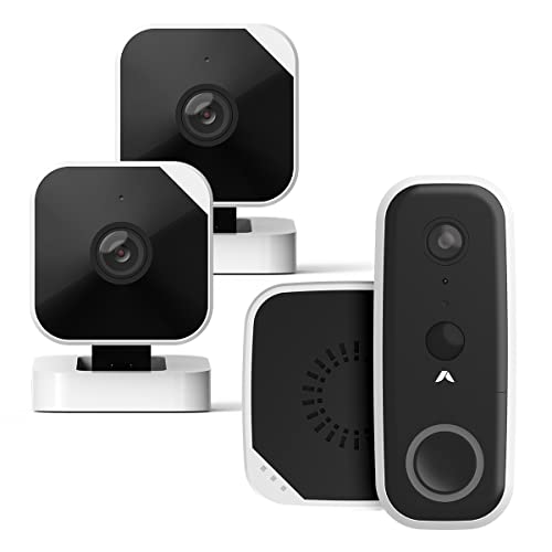 abode 2 Wired Cam 2 Bundled with 1 Wireless Video Doorbell Cam
