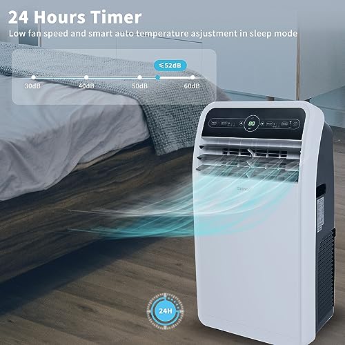 Shinco 12,000 BTU Smart Wi-Fi Portable Air Conditioner, Portable AC Unit with Built-in Cool, Dehumidifier&Fan Modes for Room up to 400 sq.ft, Remote Control, 24 Hour Timer, Installation Kits