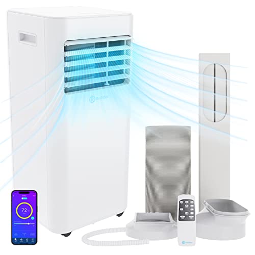 ROLLICOOL Alexa-Enabled Portable Air Conditioner for Rooms up to 450 sq ft - 10,000 BTU 4-in-1 Smart AC Unit with Dual-Band Wi-Fi and App, Dehumidifier, Fan, 24 Hour Timer w/Sleep