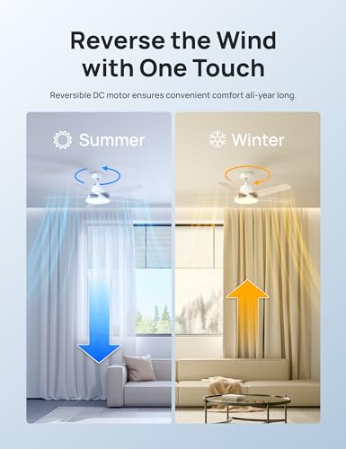 Dreo Smart Ceiling Fan with Lights, 52 Inch, 12 Speeds & 3 Fan Modes, Stepless Color Tones, Dimmable LED Light, 12H Timer, Quiet DC Motor, Remote/APP/Alexa Control, White Ceiling Fans Indoor