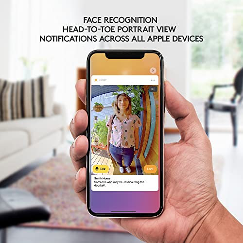 Logitech Circle View Apple HomeKit- enabled Wired Doorbell with Logitech TrueView Video, Face Recognition, Color Night Vision, and Head-to-toe HD Video - Black