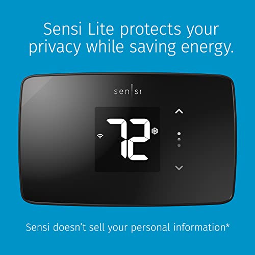 Sensi Lite Smart Thermostat, Data Privacy, Programmable, Wi-Fi, Easy DIY, Works With Alexa, Energy Star Certified, ST25, Most Systems C-Wire Not Required, Except On Heat/Cool Only and Heat Pump System