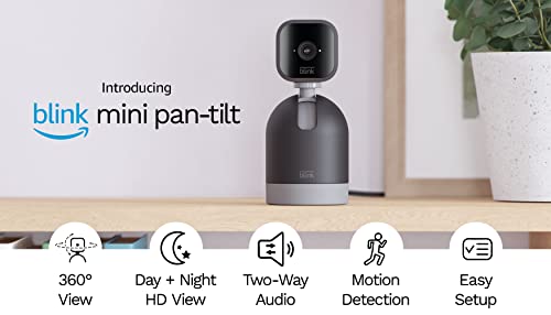 Blink Mini Pan-Tilt Camera | Rotating indoor plug-in smart security camera, two-way audio, HD video, motion detection, Works with Alexa (Black)