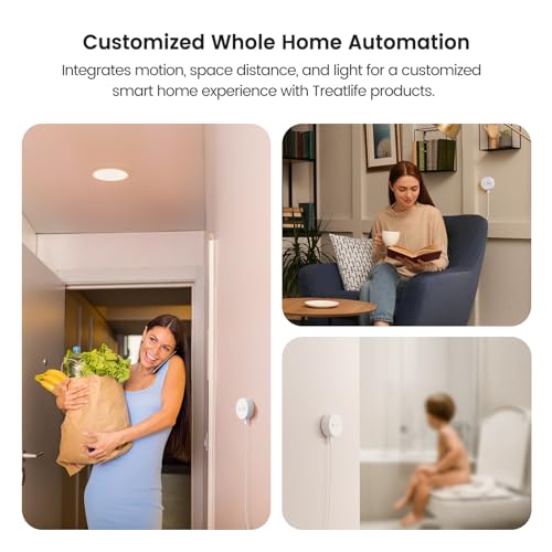 TREATLIFE WiFi Presence Sensor, 24G mmWave Radar Smart Motion Sensor Wired, Support Alexa/Google Home, Real-time Human Occupancy Sensor, No Hub Required