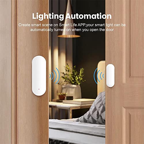 WiFi Door Window Sensor: Smart Contact Sensor with App Alerts, Door Open Detector Compatible with Alexa Google Assistant, Entry Detector Sensor for Home Security and Home Automation (4-pack)