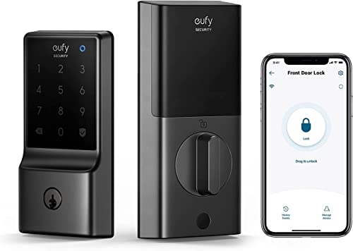 eufy Security Smart Lock C210, Keyless Entry Door Lock, Built-in WiFi Deadbolt, Smart Door Lock, No Bridge Required, Easy Installation, Touchscreen Keypad, App Remote Control, BHMA Certified
