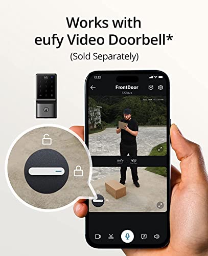eufy Security Smart Lock C210, Keyless Entry Door Lock, Built-in WiFi Deadbolt, Smart Door Lock, No Bridge Required, Easy Installation, Touchscreen Keypad, App Remote Control, BHMA Certified