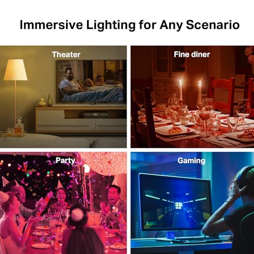 TP-Link Tapo Smart Light Bulbs, 16M Colors RGBW, Dimmable, Compatible with Alexa and Google Home, A19, 60W Equivalent, 800LM CRI>90, 2.4GHz WiFi only, No Hub Required, Tapo L530E(4-Pack)