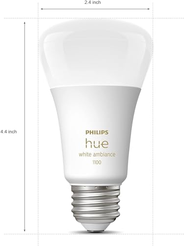 Philips Hue Smart 60W A19 LED Bulb - Soft Warm White Light - 2 Pack - 800LM - E26 - Indoor - Control with Hue App - Works with Alexa, Google Assistant and Apple Homekit