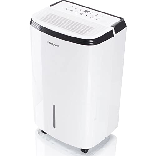 Honeywell 50 Pint Energy Star Smart Dehumidifier for Basements & Large Rooms Up to 4000 Sq. Ft. with WiFi, Alexa Voice Control, and Anti-Spill Design, (White)