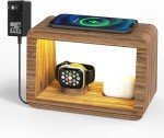 15W Bamboo Wireless Charging Station with Night Light