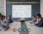 XIDU 1080P Outdoor Projector with WiFi 6