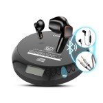 Portable Bluetooth CD Player with Wireless Earbuds