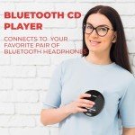 Portable Bluetooth CD Player with Wireless Earbuds