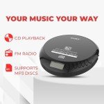 Portable Bluetooth CD Player with Wireless Earbuds