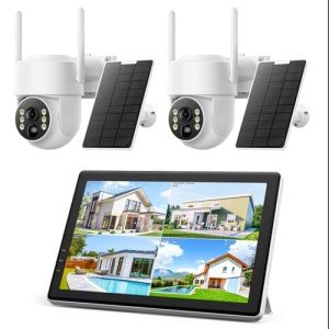 Wireless Solar Security Camera System with Monitor