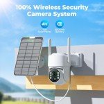 Wireless Solar Security Camera System with Monitor