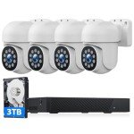 4K PoE PTZ Security Camera System with Audio