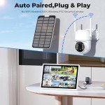 Wireless Solar Security Camera System with Monitor