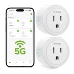 GHome 5G WiFi Smart Plug with Remote Control, 2 Pack