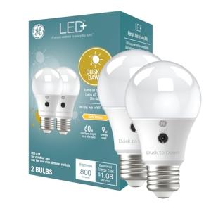 GE LED Dusk to Dawn Outdoor Light Bulbs (2 Pack)