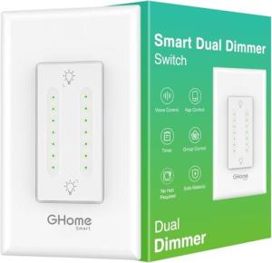 GHome Smart Dual Dimmer Switch with Voice Control
