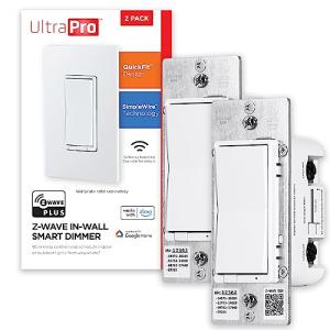 Z-Wave In-Wall Smart Dimmer Switch, 2-Pack