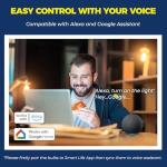 Smart E12 RGBW Light Bulbs, Works with Alexa