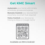 KMC Smart Tap Mini 2-Pack, 4-Outlet Wall Mounted Plug Adapter, 3 Independently Controlled Wi-Fi Outlets, Compatible with Alexa & Google Assistant, No Hub Required