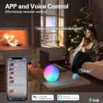 MOMILLA Smart Sunrise Alarm Clock, Wake-up Light Compatible with Alexa, App Control, FM Radio, Sunset Night Light, Dual Alarms with Snooze Function for Heavy Sleepers, Adults & Kids