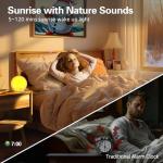MOMILLA Smart Sunrise Alarm Clock, Wake-up Light Compatible with Alexa, App Control, FM Radio, Sunset Night Light, Dual Alarms with Snooze Function for Heavy Sleepers, Adults & Kids