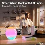 MOMILLA Smart Sunrise Alarm Clock, Wake-up Light Compatible with Alexa, App Control, FM Radio, Sunset Night Light, Dual Alarms with Snooze Function for Heavy Sleepers, Adults & Kids