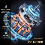 Roomratv 52 Inch Smart Ceiling Fan with Light,Ultra Silent Reversible DC Motor Fan Remote Control Compatible with Alexa Google home（black）