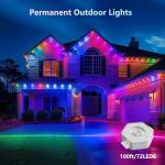 SLARY 100ft RGB Smart Outdoor Eaves Lights