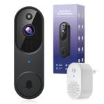 BITEPASS 1080p Wireless Video Doorbell Camera Black