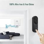 BITEPASS 1080p Wireless Video Doorbell Camera Black