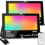 Smart RGB LED Flood Lights with APP Control - 2 Pack