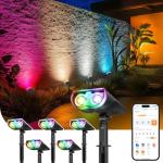 Color Changing Smart Solar Spotlights - 6 Pack