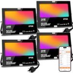 Smart RGB LED Flood Lights - 300W Equivalent (4 Pack)