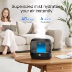 Dreo 4L Smart Humidifiers for Bedroom, Quiet Supersized Cool Mist Ultrasonic Humidifier with Diffuser and Nightlight, 32 Hour Long Runtime for Home, Indoor, Nursery, Plant(Black)