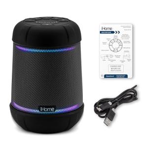 iHome iBT158 Smart Bluetooth Speaker - with Color Changing LED Lights - Perfect Portable Audio Device for Parties, Outdoors, and Other Events